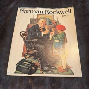Norman Rockwell Wall Calendar 1985 Vintage Poster size Art prints spiral bound